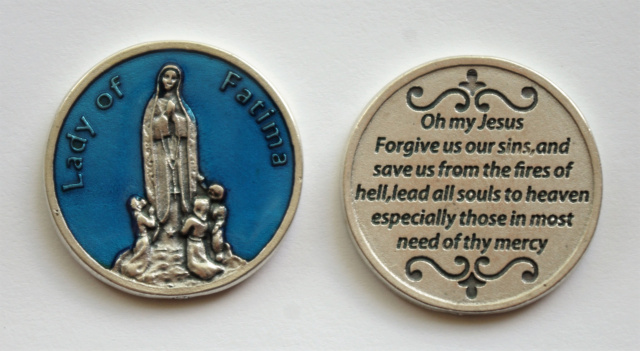 Blue Our Lady of Fatima Token